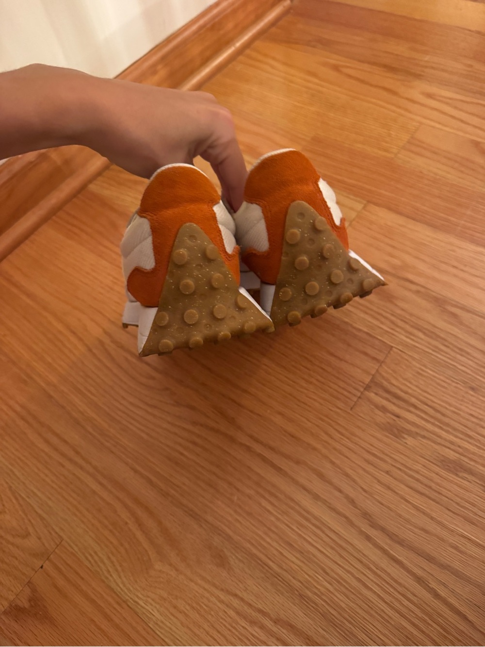 New Balance Cream and Tan Women's Lace-Up Sneakers - Picture 3 of 5